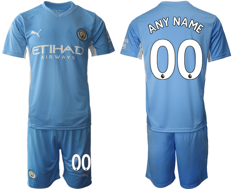 Men 2021-2022 Club Manchester City home Light blue customized Soccer Jersey->manchester city jersey->Soccer Club Jersey
